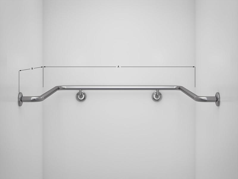 Concealed fixing corner grab rail for shower corner installation