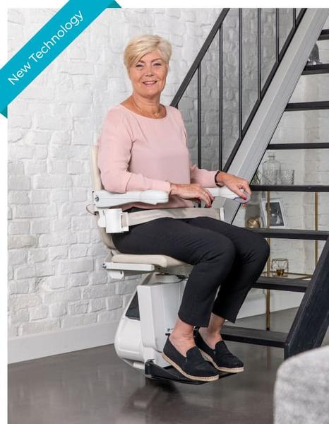 Handicare 1100 straight stairlift — ultra slim rail design