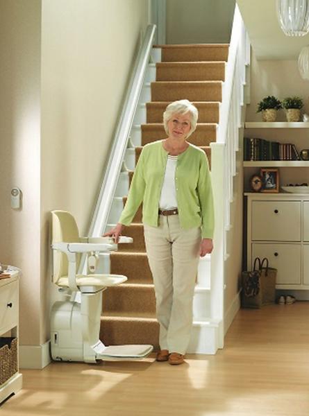 Stannah Siena straight stairlift — slim design with folding seat