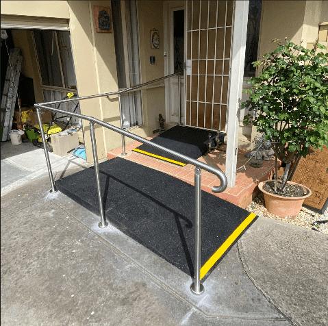 Custom rubber wheelchair ramp for home access